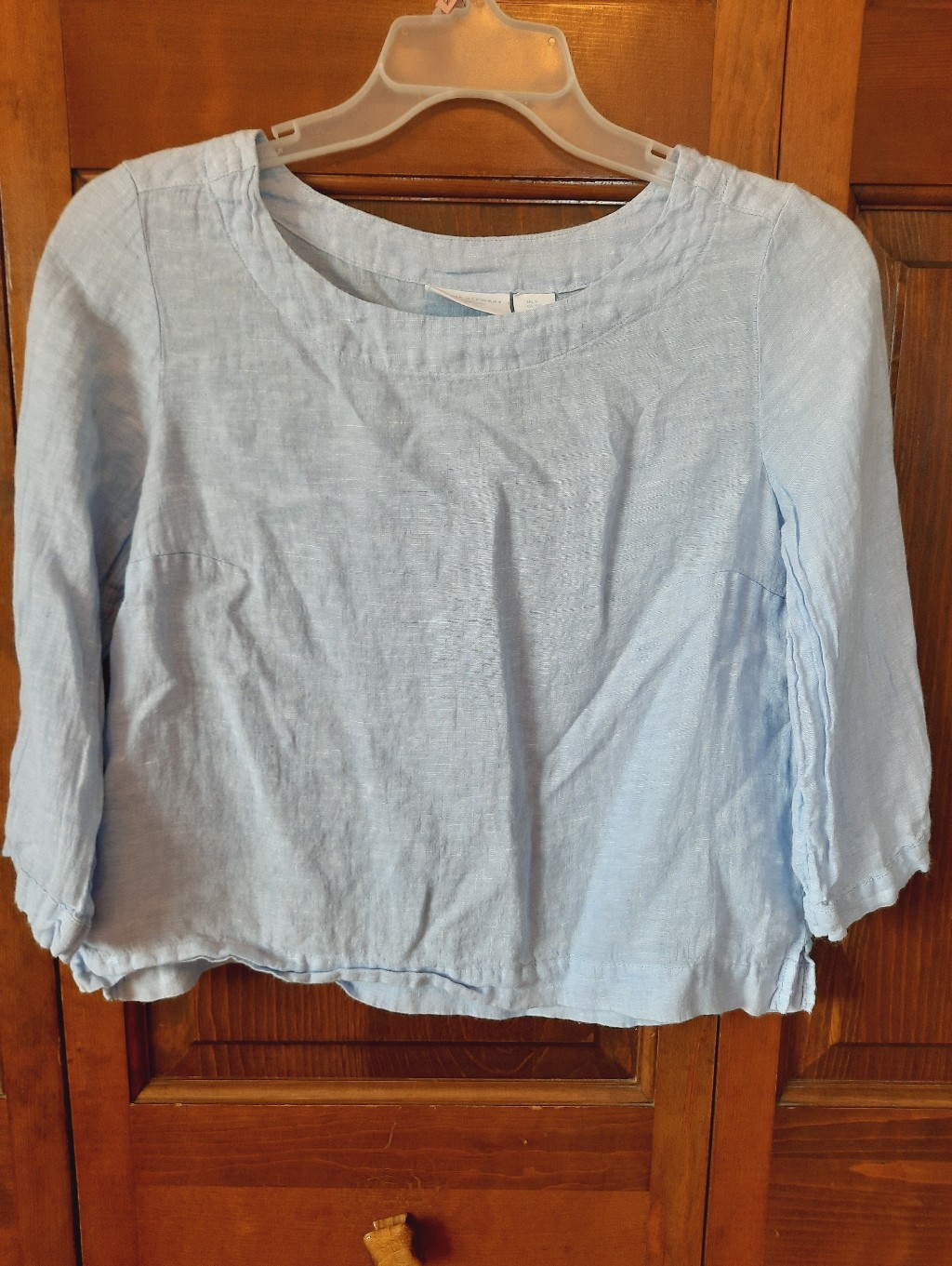 Martha Stewart Collection 100 Linen Light Blue 34 Sleeve Boatneck Shirt Size S Martha Stewart Collection 100 Linen Light Blue 34 Sleeve Boatneck Shirt Size S